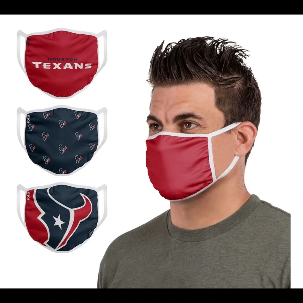 NWT Houston Texans 3 Pack Face Mask